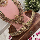 Vriksham Elegant Gold Look Peacock Naskhi With Lakshmi 1 Gram Bridal Set-Gold Bead-G20429